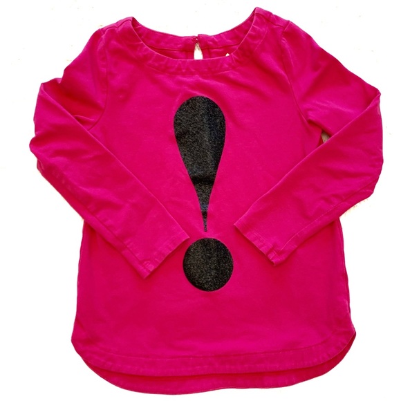 kate spade Other - Kate Spade Glitter Explanation Point Pink Long Sleeve Tee with Keyhole Back